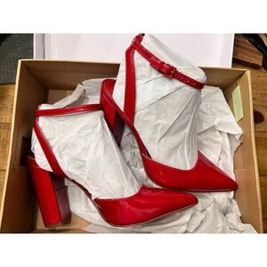 Jessica Simpson Nazela Red Strappy Moderate High Heels Pointed Toe Sz 7 M